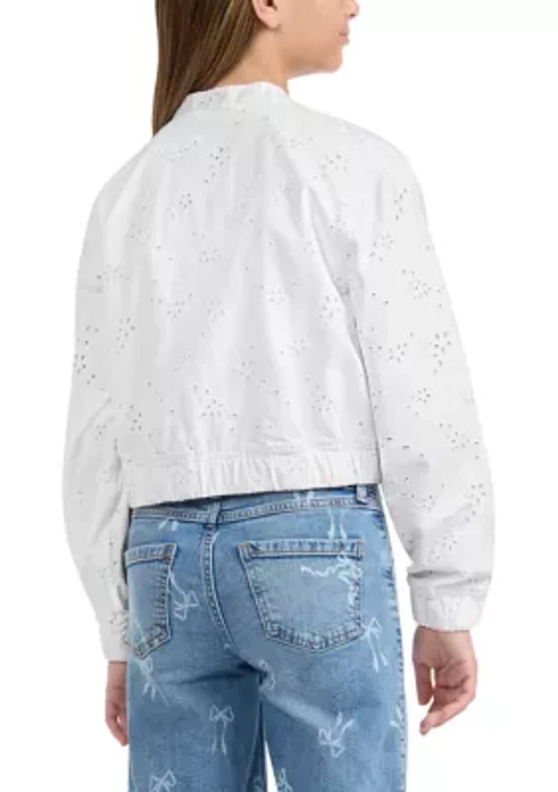 eyelet bomber jacket
