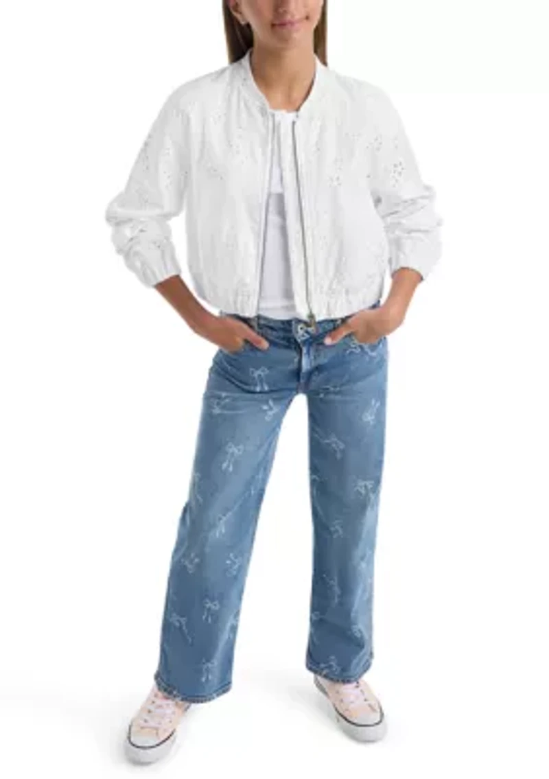 eyelet bomber jacket