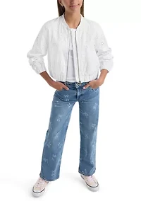 eyelet bomber jacket