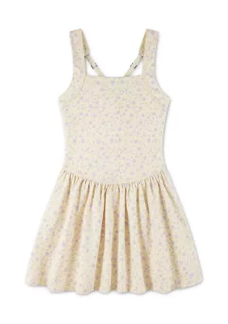 ypb drop waist printed pull-on mini dress