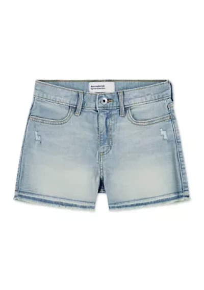 high rise relaxed denim shorts