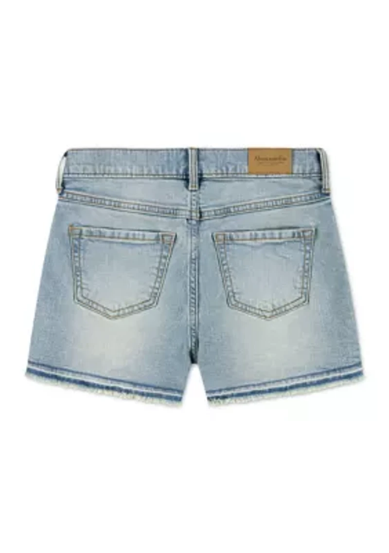 high rise relaxed denim shorts