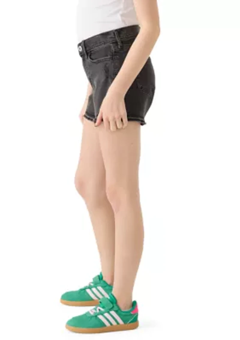 high rise relaxed denim shorts