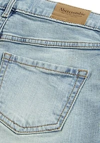 high rise relaxed denim shorts