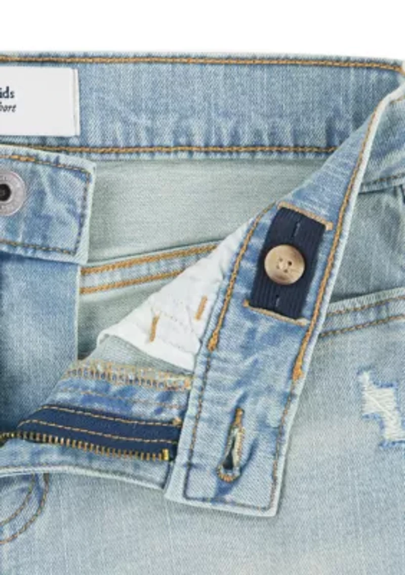 high rise relaxed denim shorts