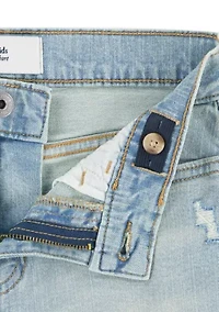 high rise relaxed denim shorts