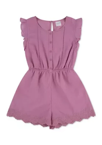 flutter sleeve eyelet romper