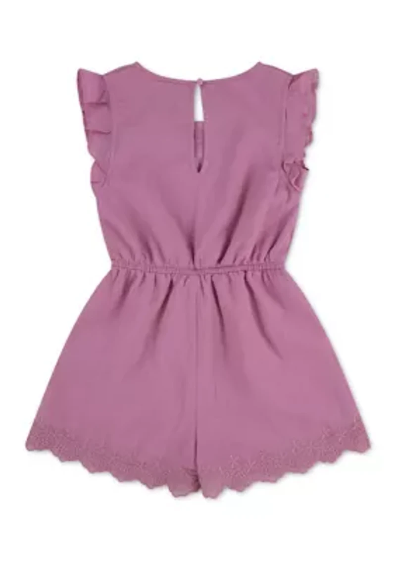 flutter sleeve eyelet romper