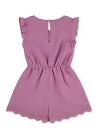 flutter sleeve eyelet romper