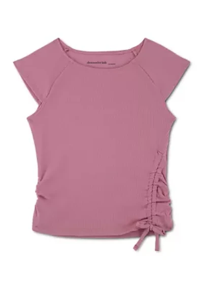 short sleeve shoulder play top