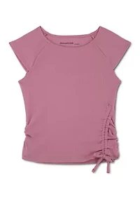 short sleeve shoulder play top