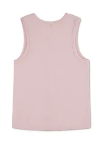 faux button thru tank top