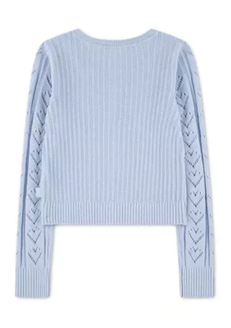 babydoll heart stitch sweater