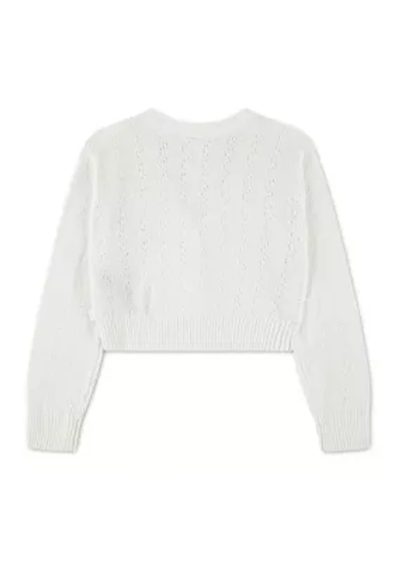 pointelle cardigan