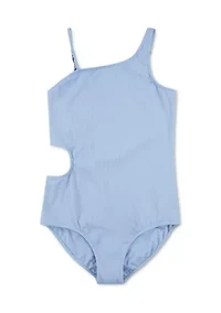 asymmetrical cutout one-piece swimsuit