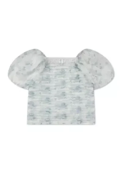 emerson organza puff sleeve top