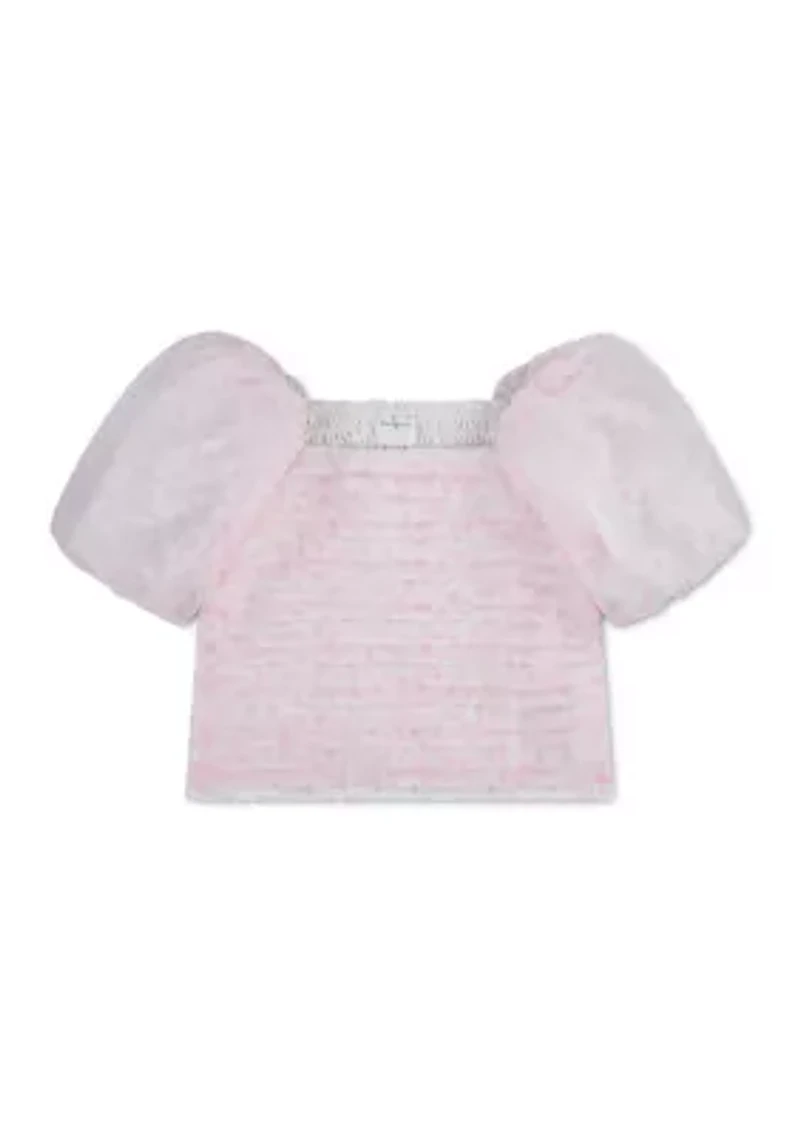 emerson organza puff sleeve top