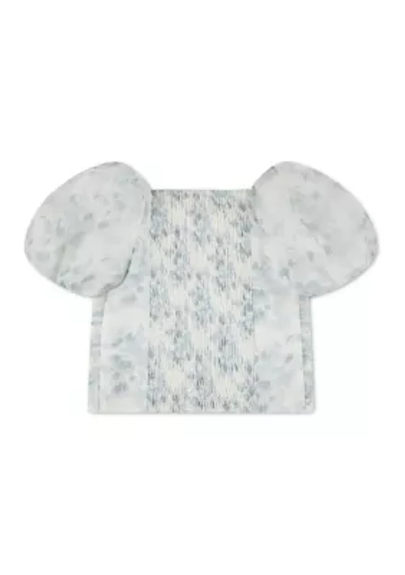 emerson organza puff sleeve top