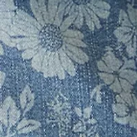 high rise relaxed floral denim shorts