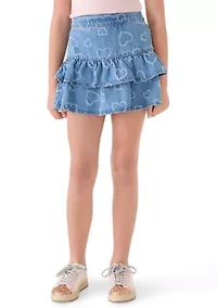 hearts denim skort