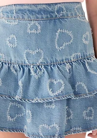 hearts denim skort