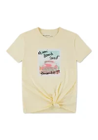 miami beach side knot graphic tee