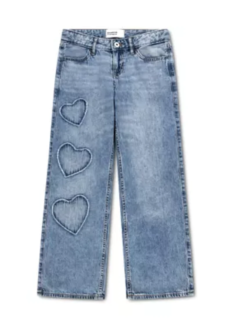 afg low rise hearts baggy jeans