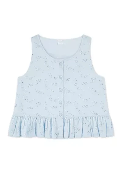 button peplum tank