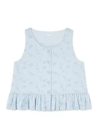 button peplum tank