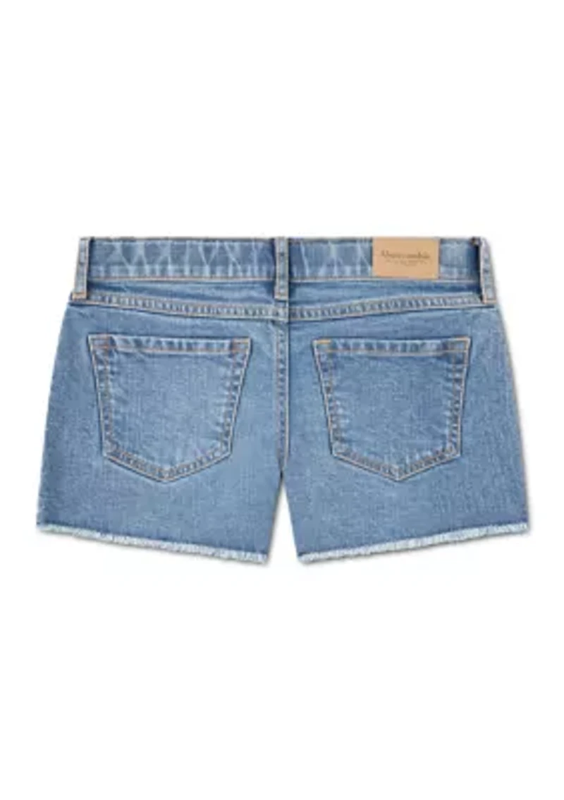 stitch denim shorts