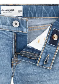 stitch denim shorts