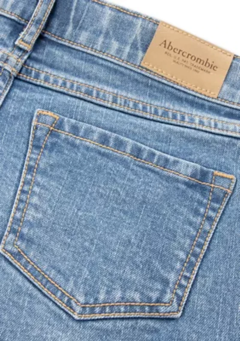stitch denim shorts