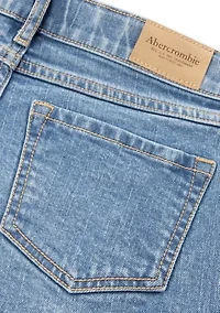stitch denim shorts