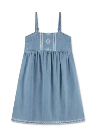denim shift dress