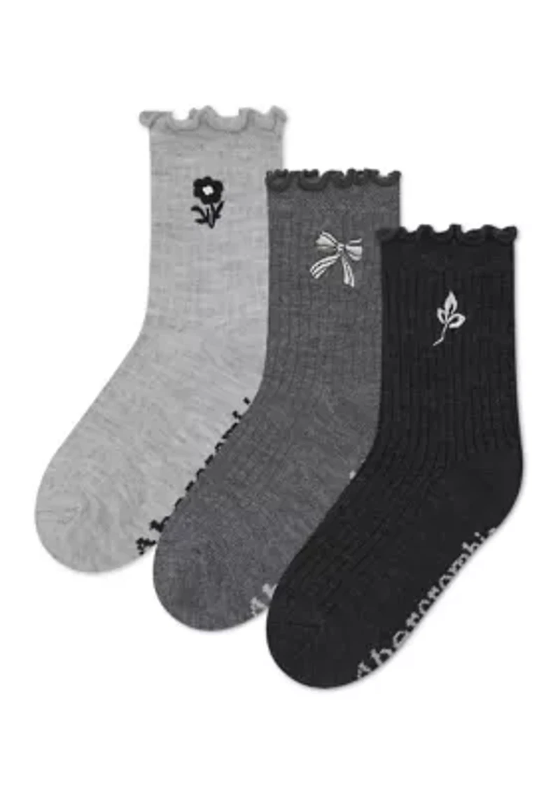 3-pack half-crew lettuce welt socks