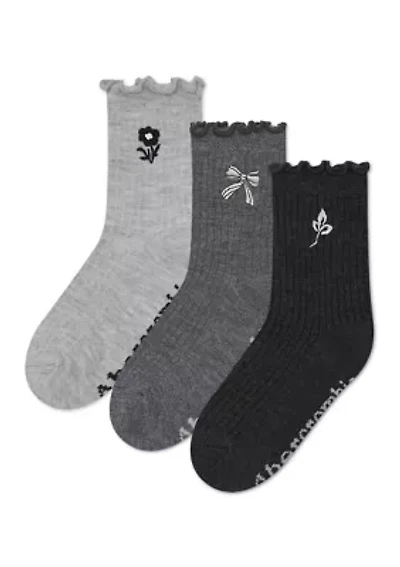3-pack half-crew lettuce welt socks