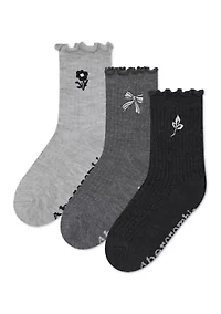 3-pack half-crew lettuce welt socks