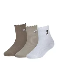 3-pack half-crew lettuce welt socks