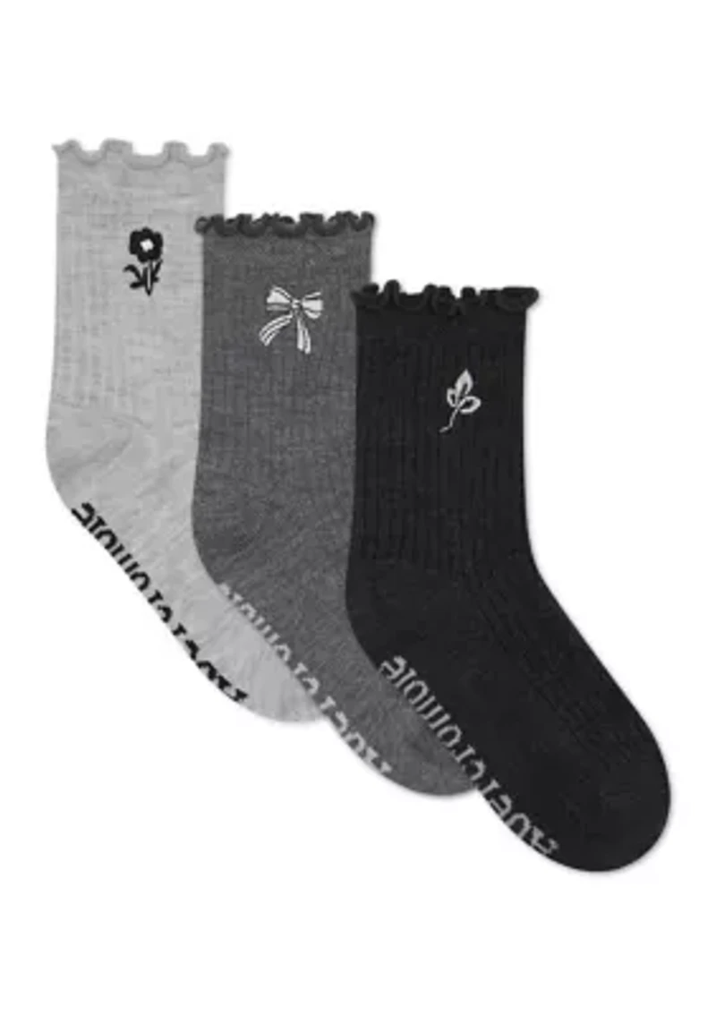3-pack half-crew lettuce welt socks