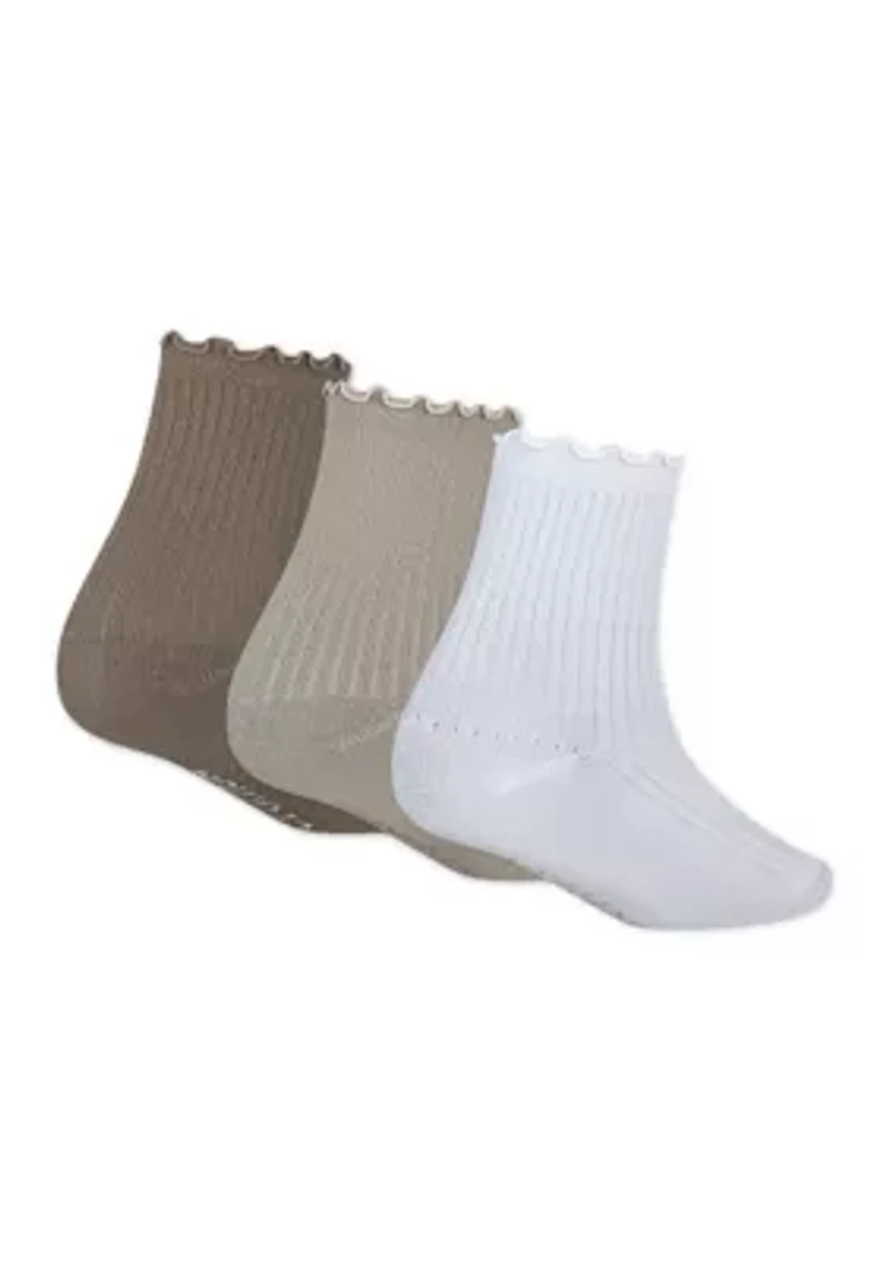 3-pack half-crew lettuce welt socks