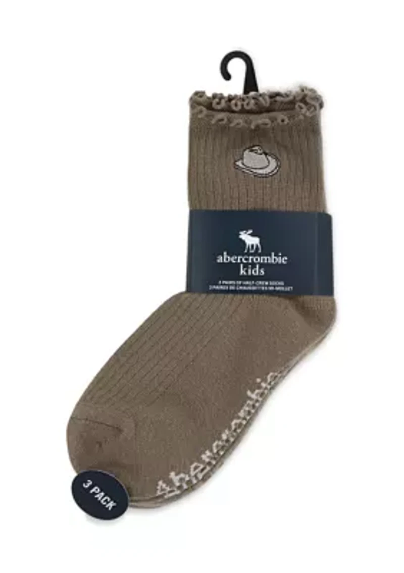 3-pack half-crew lettuce welt socks