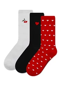 Embroidered Crew Socks Set