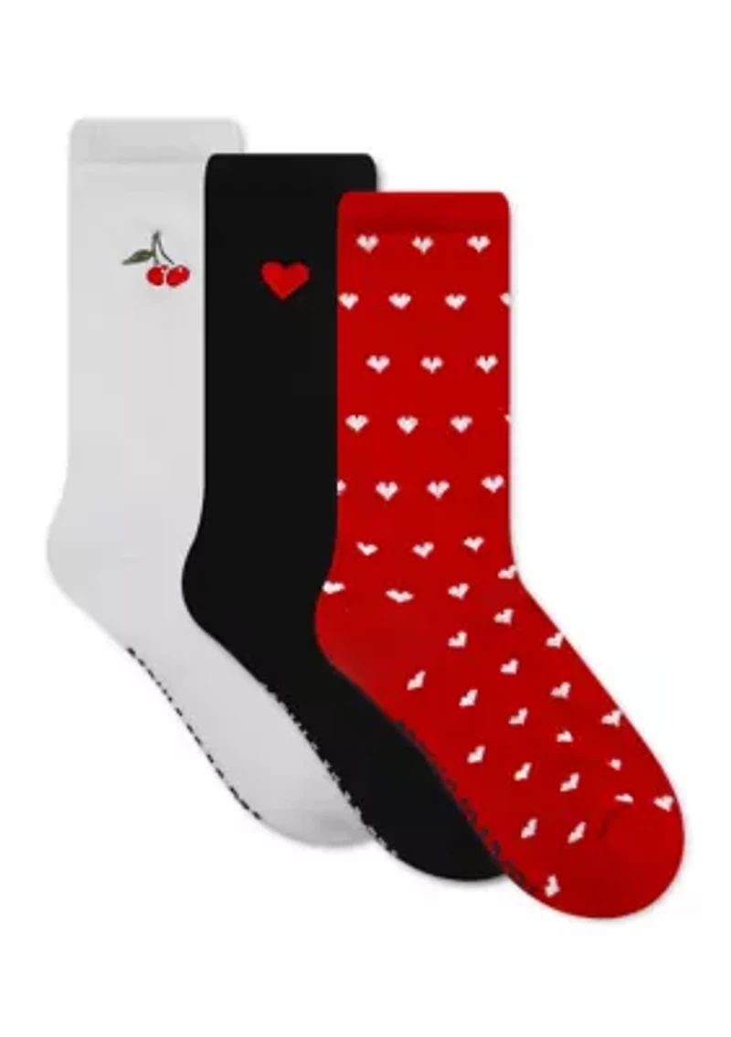 Embroidered Crew Socks Set