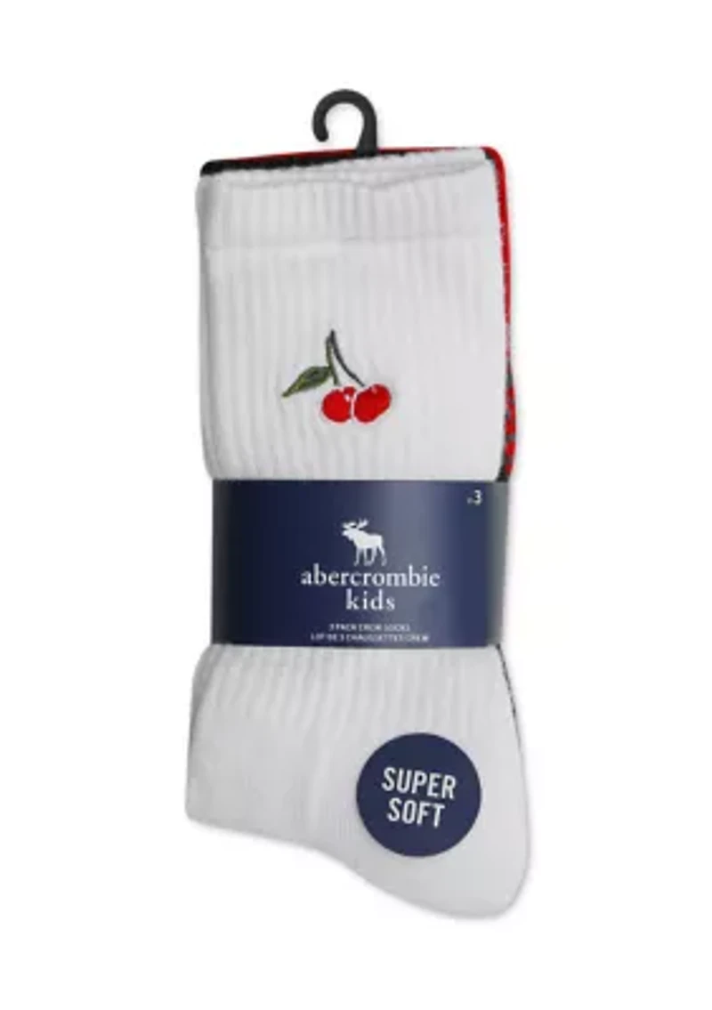 Embroidered Crew Socks Set