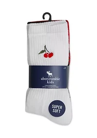 Embroidered Crew Socks Set