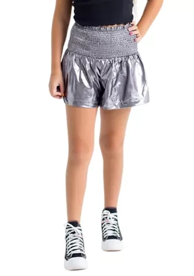 Girls 7-16 Eloise Smocked Metallic Skort