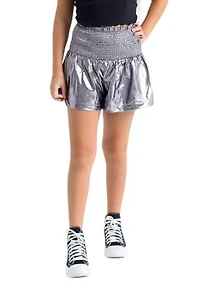 Girls 7-16 Eloise Smocked Metallic Skort