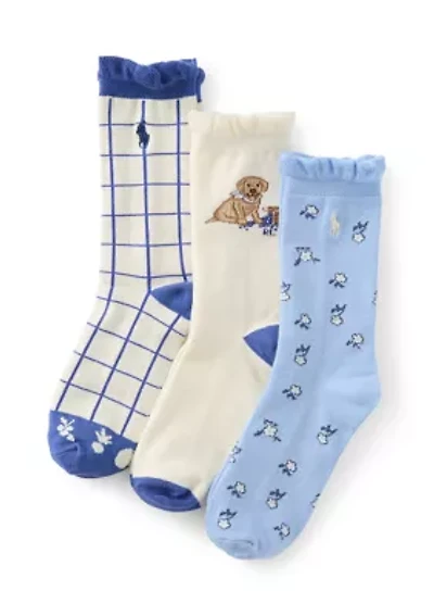 Blueberry Dog Crew Socks - 3 Pack