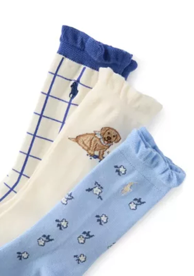 Blueberry Dog Crew Socks - 3 Pack