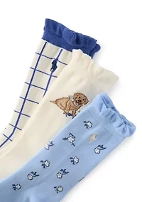 Blueberry Dog Crew Socks - 3 Pack